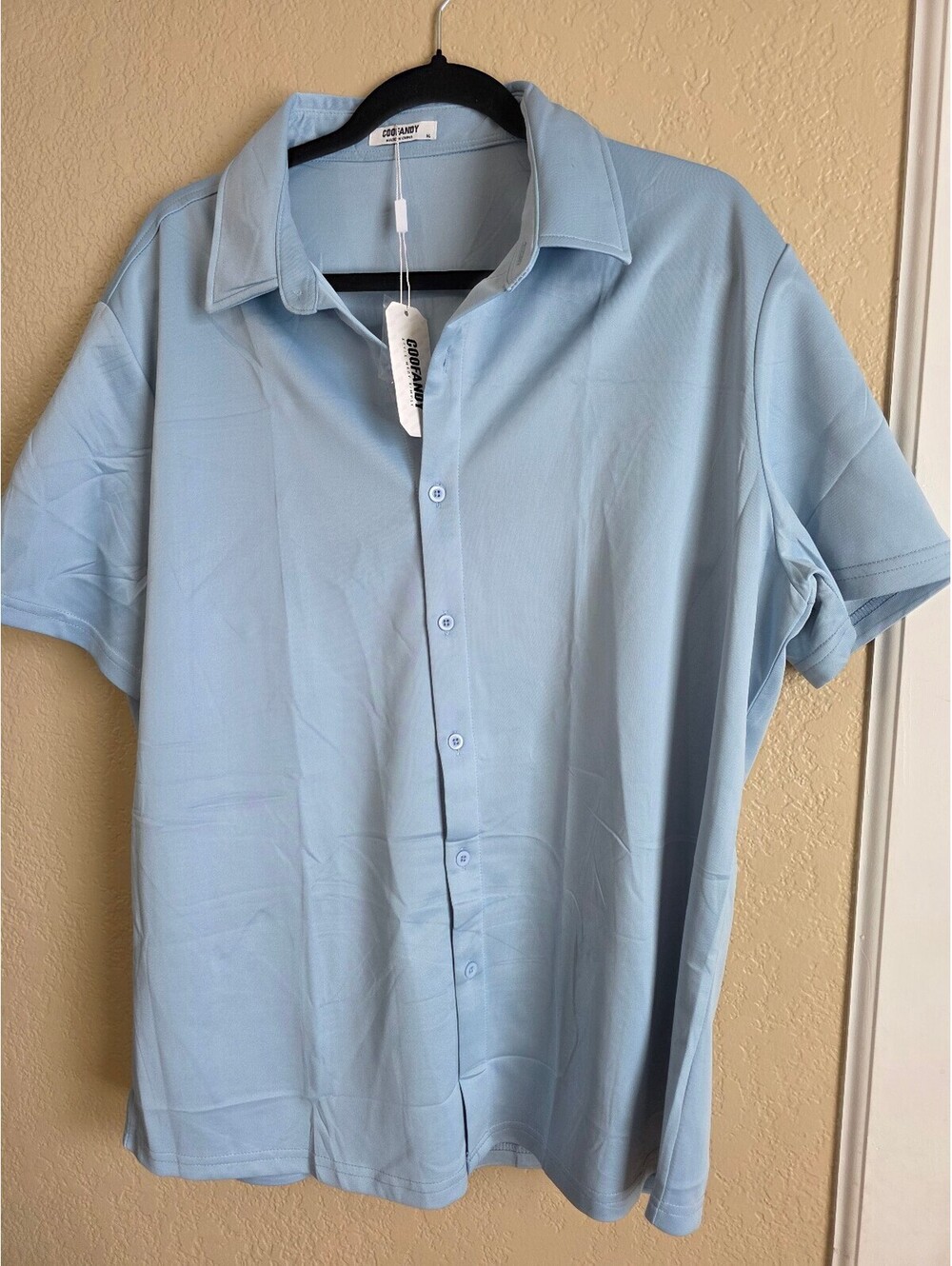 Airy cog 1Coofandy Light Blue Short Sleeve Polo Shirt XL